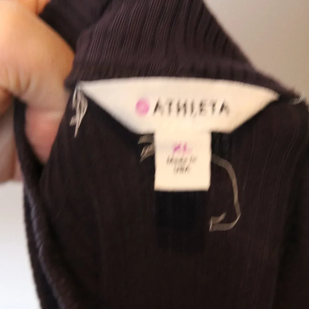 Athleta Womens XL Purple Plum Sleeveless Ribbed Mock Neck Top Tencel Stretch - Picture 4 of 6